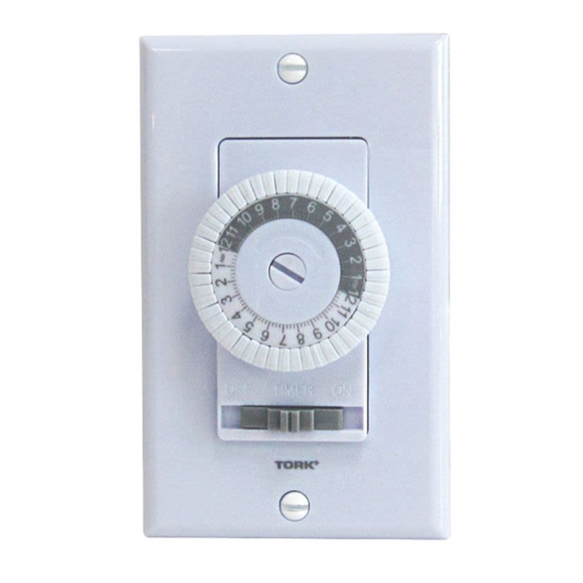 NSI Tork 701B 1-Phase Mechanical Timer With 1-Gang Decorator Wallplate, 24 hr Setting, 125 V AC, 1 hp, SPST Contact, 1 Poles